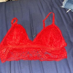 womens red bralette size medium